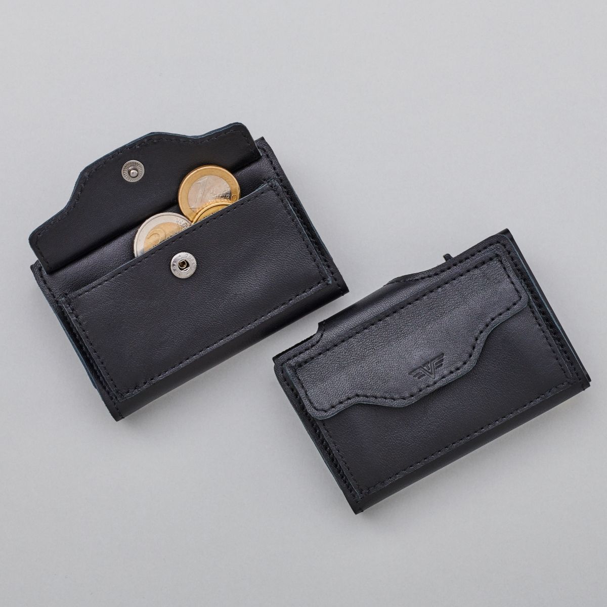 TRU VIRTU Click n Slide Wallet With Coin Pocket - Brown